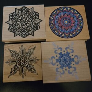 Asst. Rubber Stamps.   Mandala,Snowflake Design